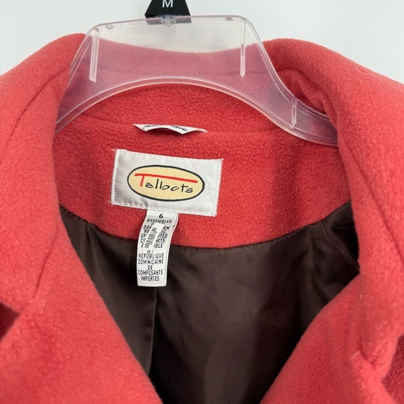 Talbots Womens Wool Coat Size 6 Rust Red Lined Double Breasted Winter Heavy - Picture 6 of 11